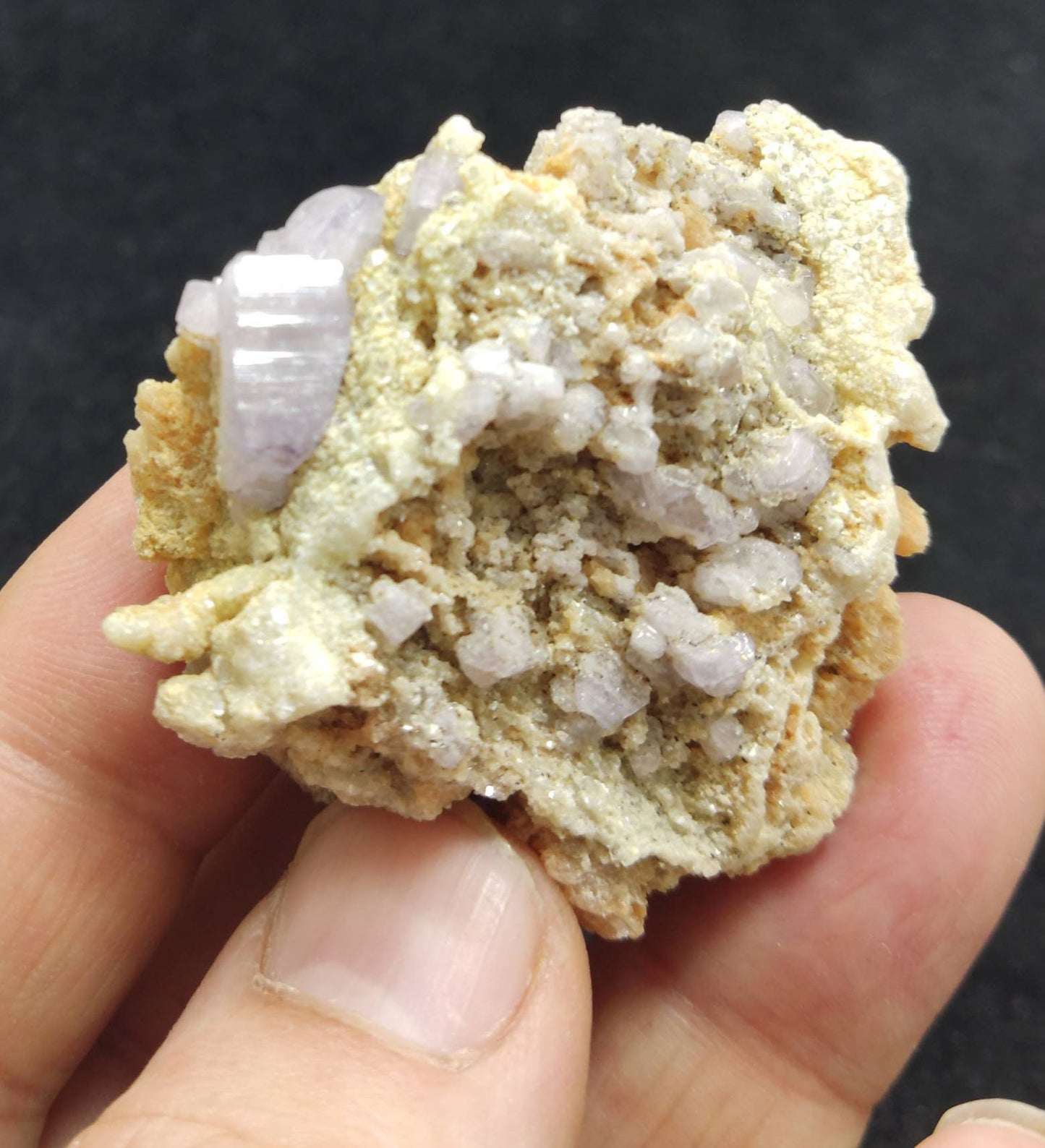 Purple Apatite crystals on matrix 34 grams