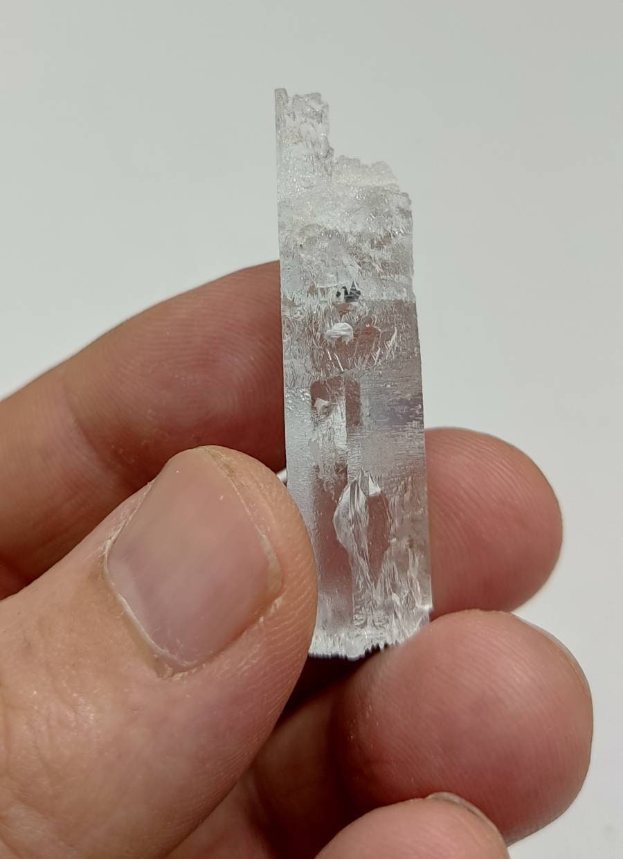 Single Water Etched Aquamarine Crystal floater with spiky terminations 8grams