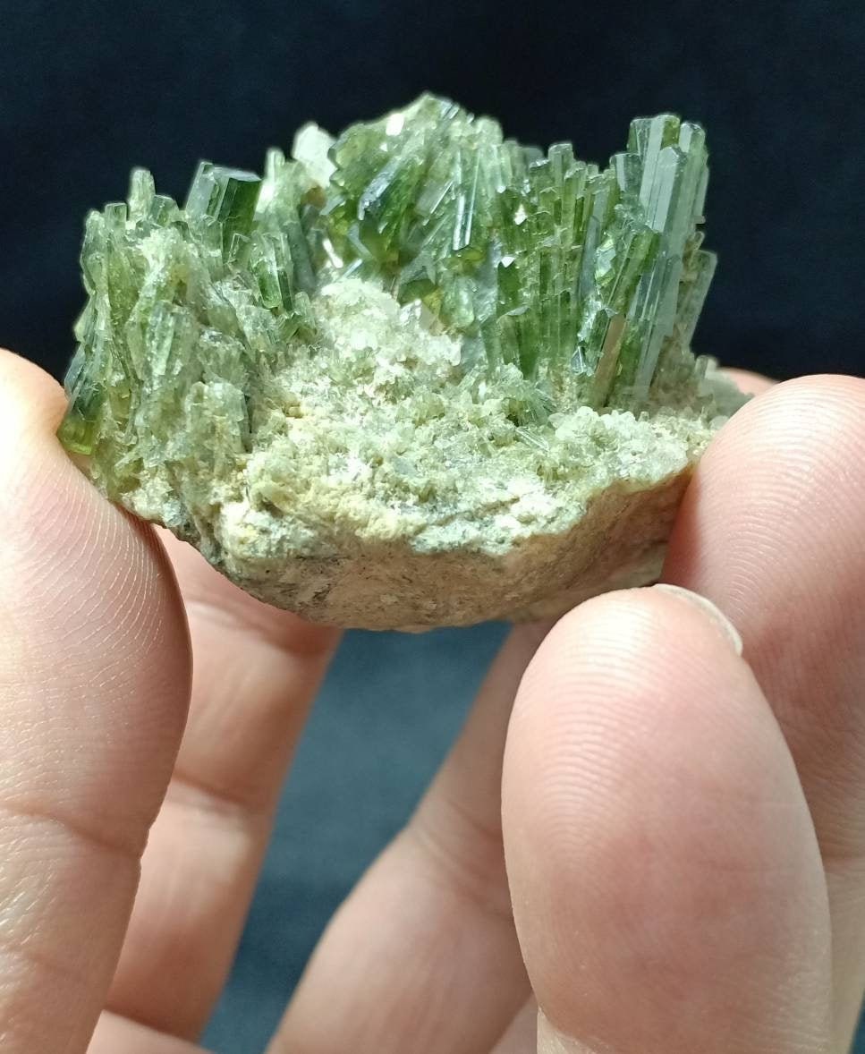 An amazing specimen of diopside cluster on matrix  77 grams