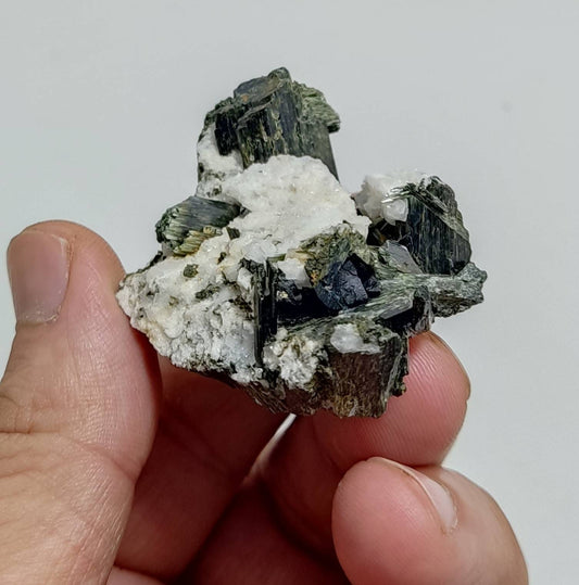 Single beautiful aesthetic aegirine crystals on matrix specimen 47 grams