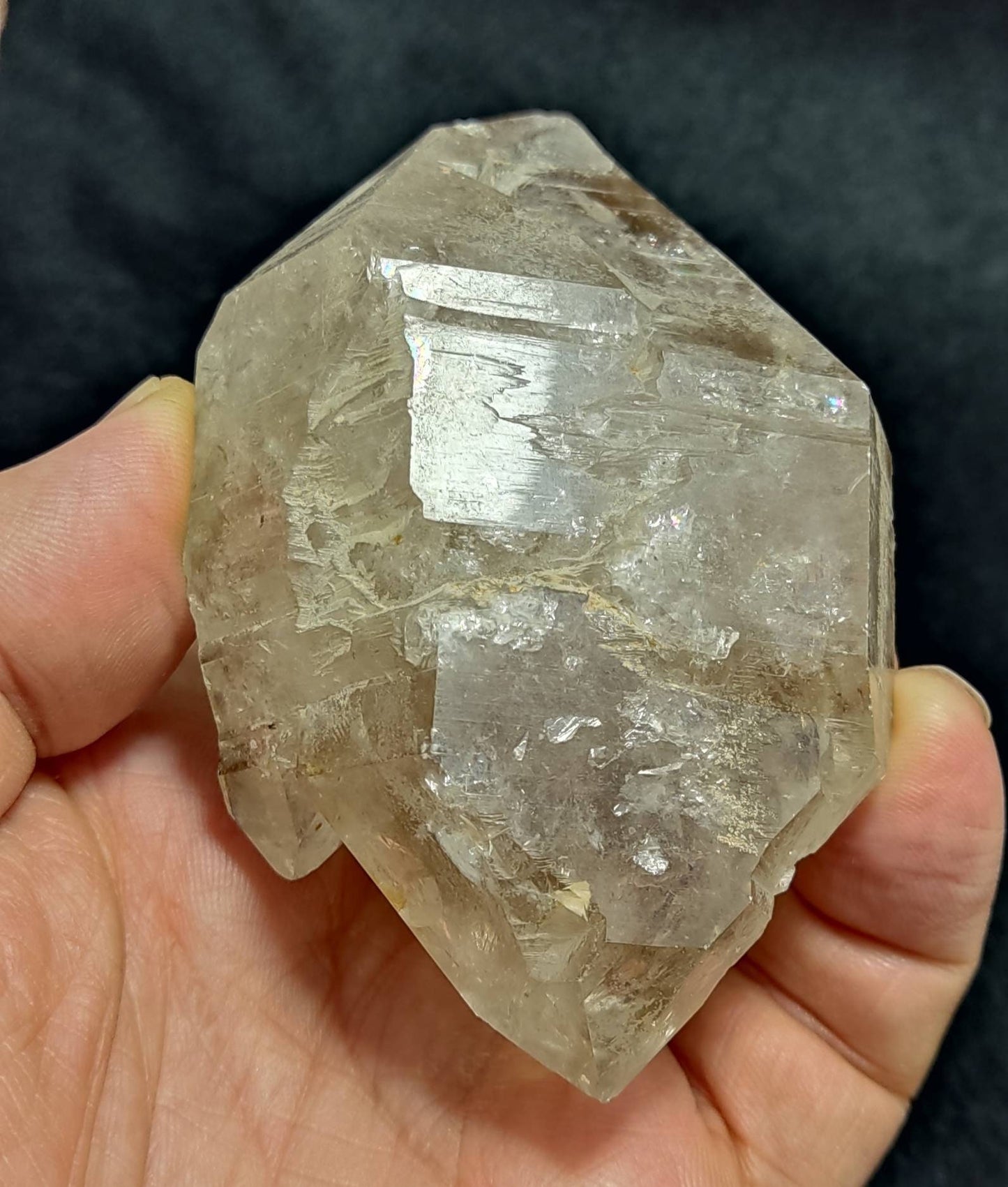 An amazing Beautiful specimen of double terminated Elestial Quartz Crystal 254 grams