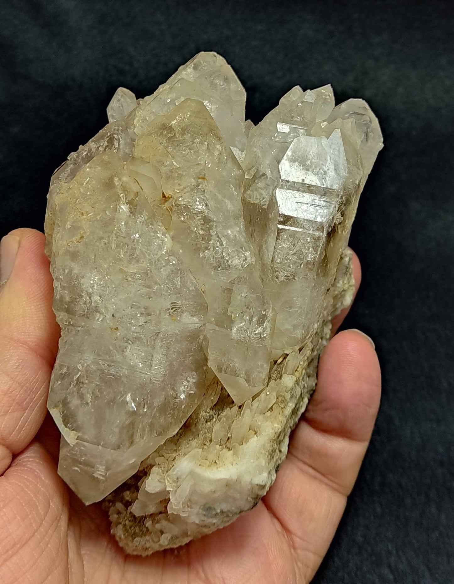 An amazing Beautiful specimen of terminated Elestial Quartz Crystals 508 grams