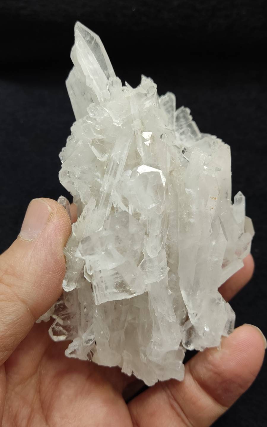 Single beautiful terminated Faden Quartz crystals cluster 216 grams