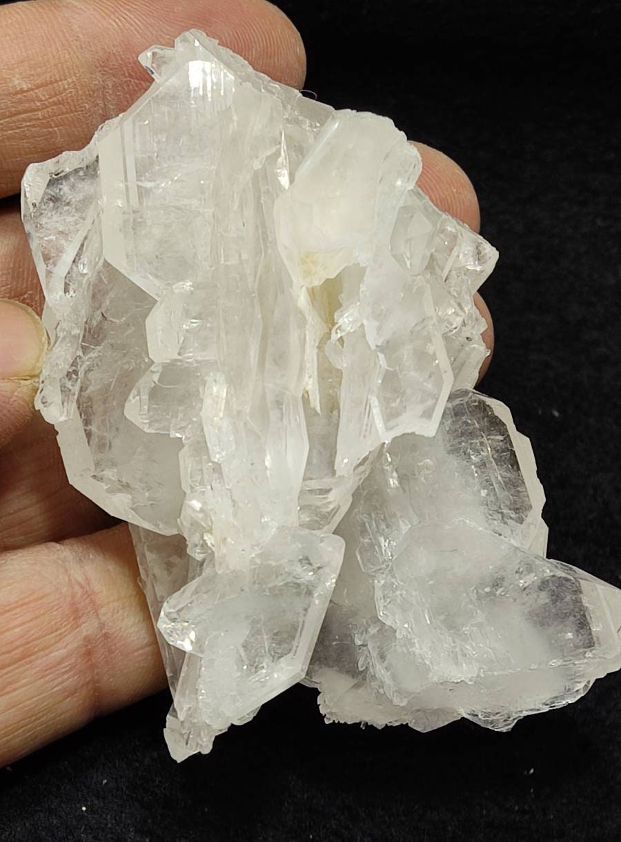 Single beautiful terminated Faden Quartz crystals cluster 114 grams