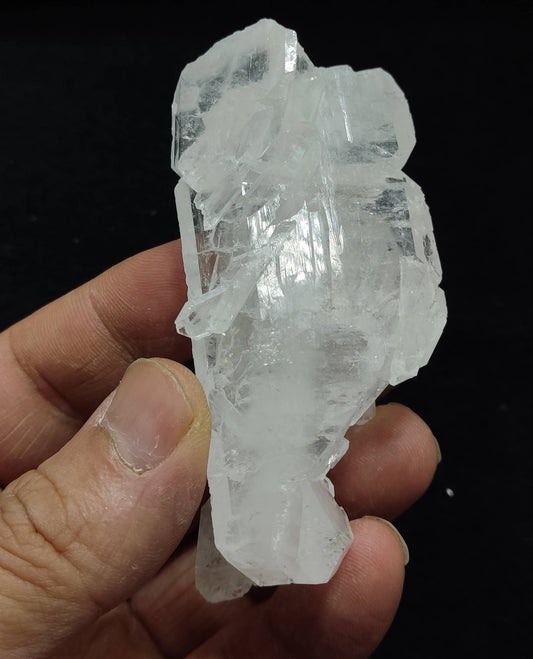 Single beautiful terminated Faden Quartz crystals cluster 91 grams