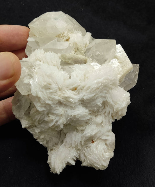 Amazing specimen of albit, quartz, mica and tiny rare microlites on matrix 610 grams