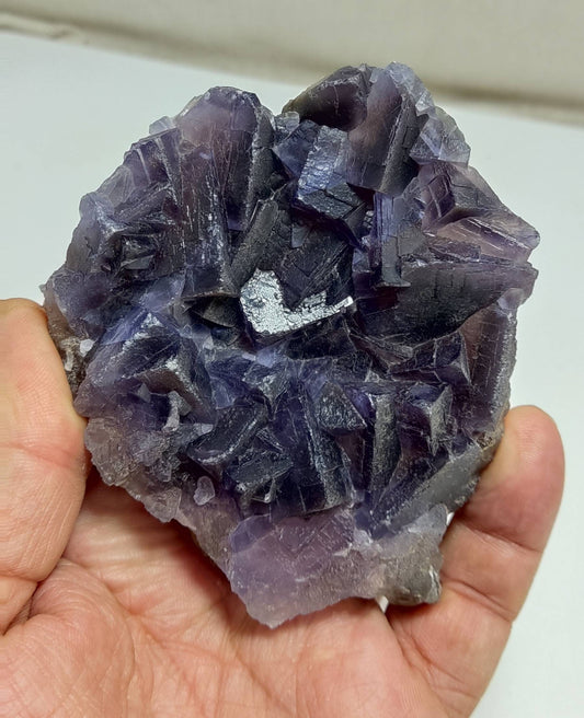 Natural photogenic dark purple Fluorite specimen 302 grams