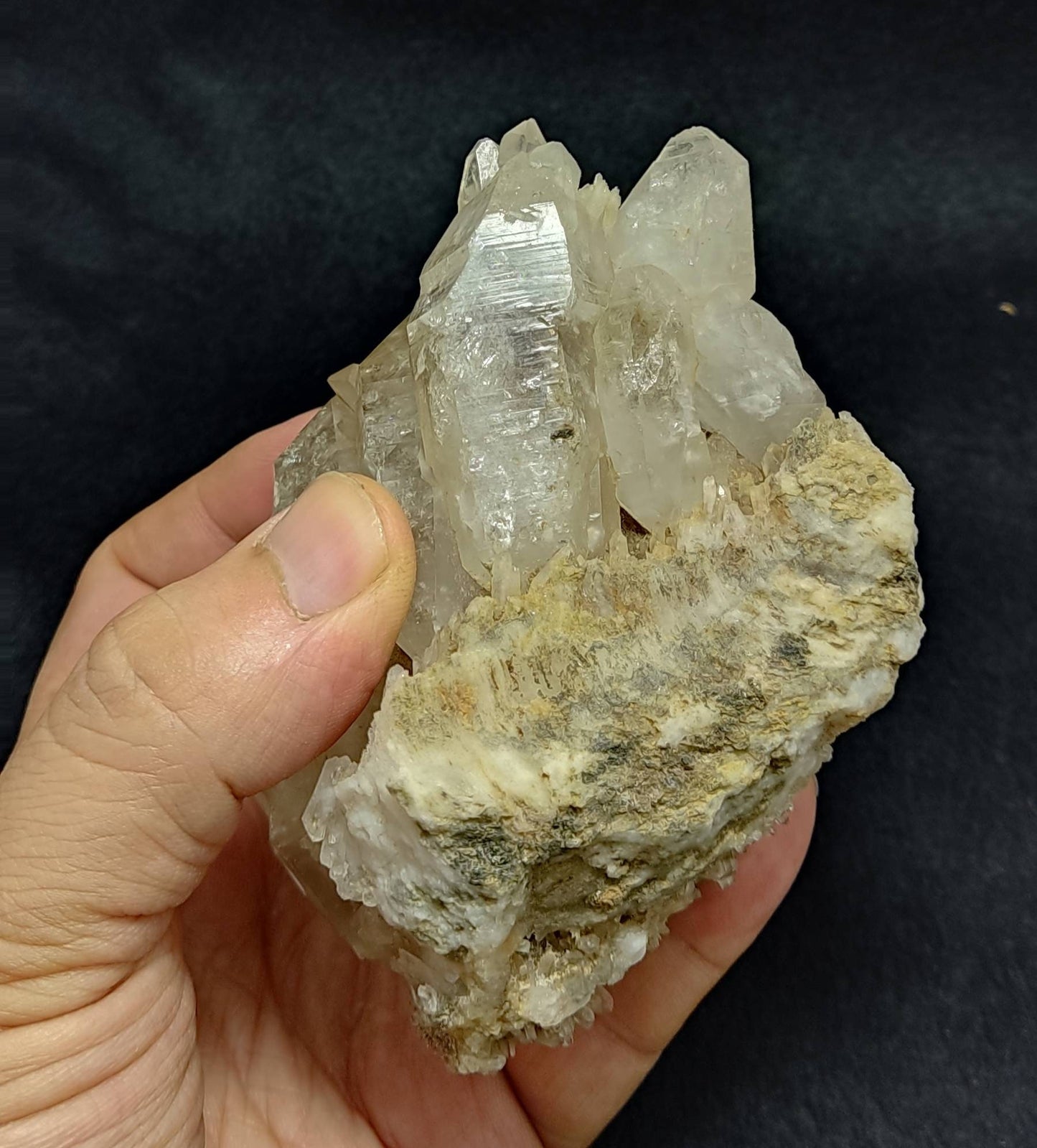 An amazing Beautiful specimen of terminated Elestial Quartz Crystals 508 grams