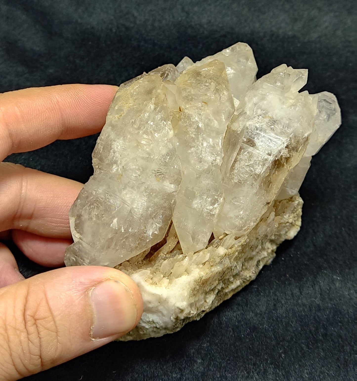 An amazing Beautiful specimen of terminated Elestial Quartz Crystals 508 grams