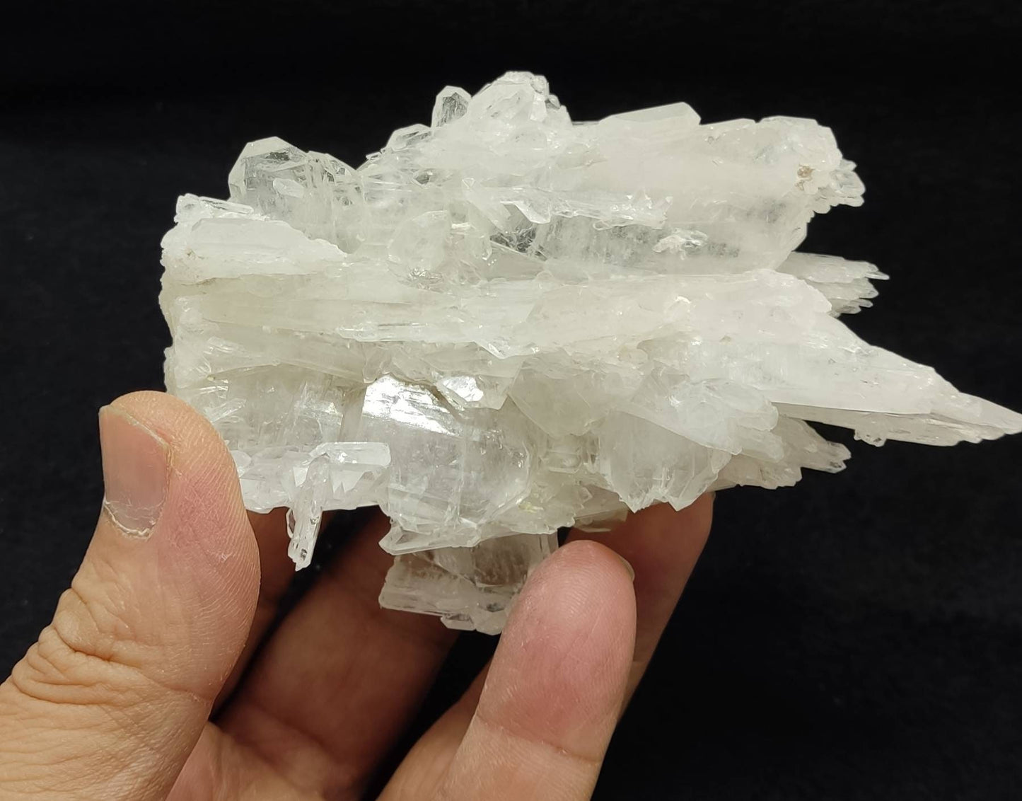 Single beautiful terminated Faden Quartz crystals cluster 216 grams
