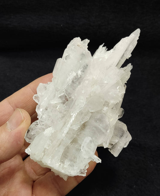 Single beautiful terminated Faden Quartz crystals cluster 216 grams