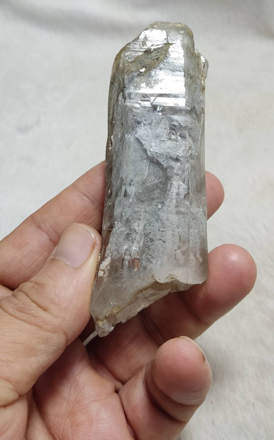 An amazing terminated lodolite quartz having twin terminations 141 grams