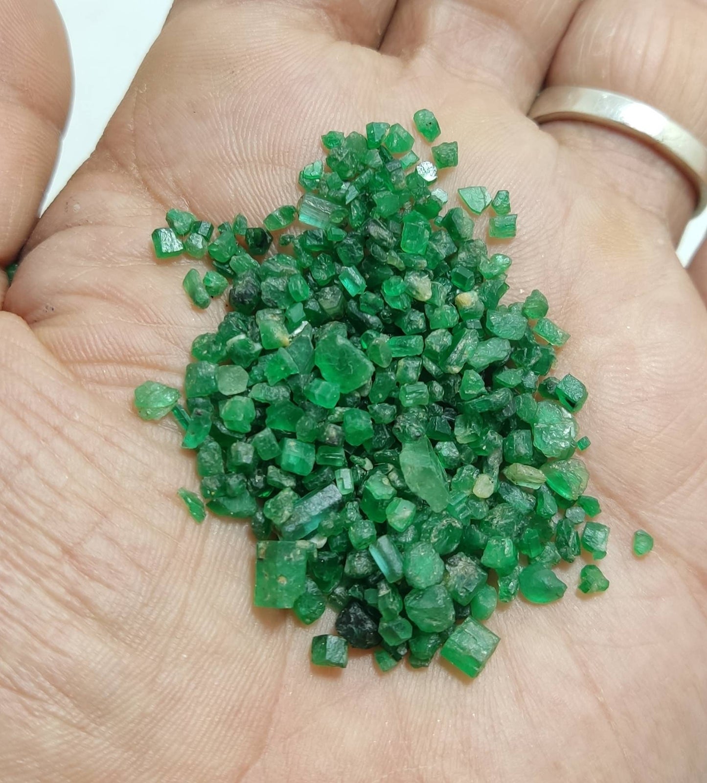 An amazing lot of natural small size rough emerald 56 carats