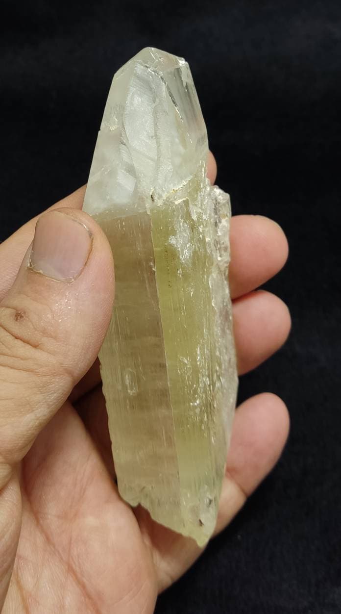 An amazing specimen of double terminated spodumene crystal 179 grams