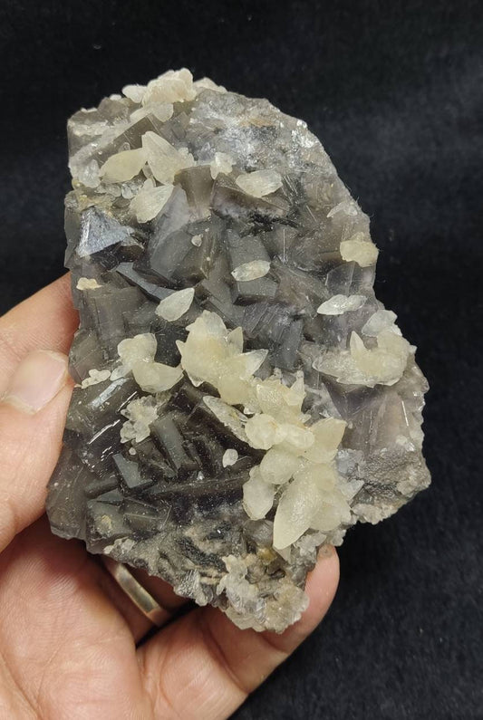 Beautiful specimen of fluorite with calcite crystals 262 grams