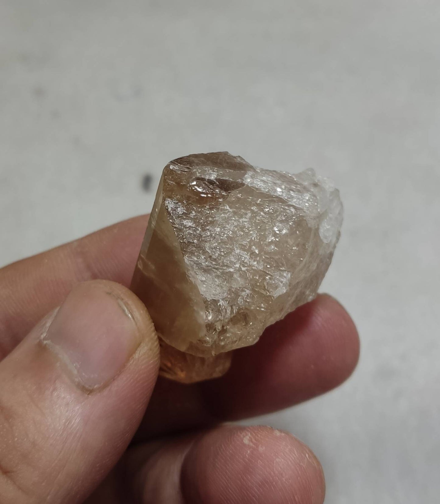 Peach color Topaz crystal 38 grams