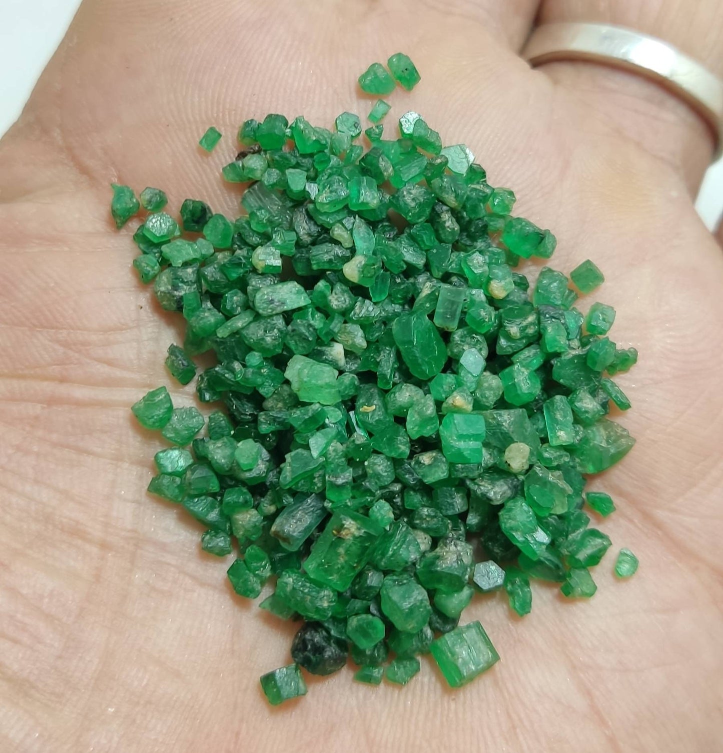 An amazing lot of natural small size rough emerald 56 carats