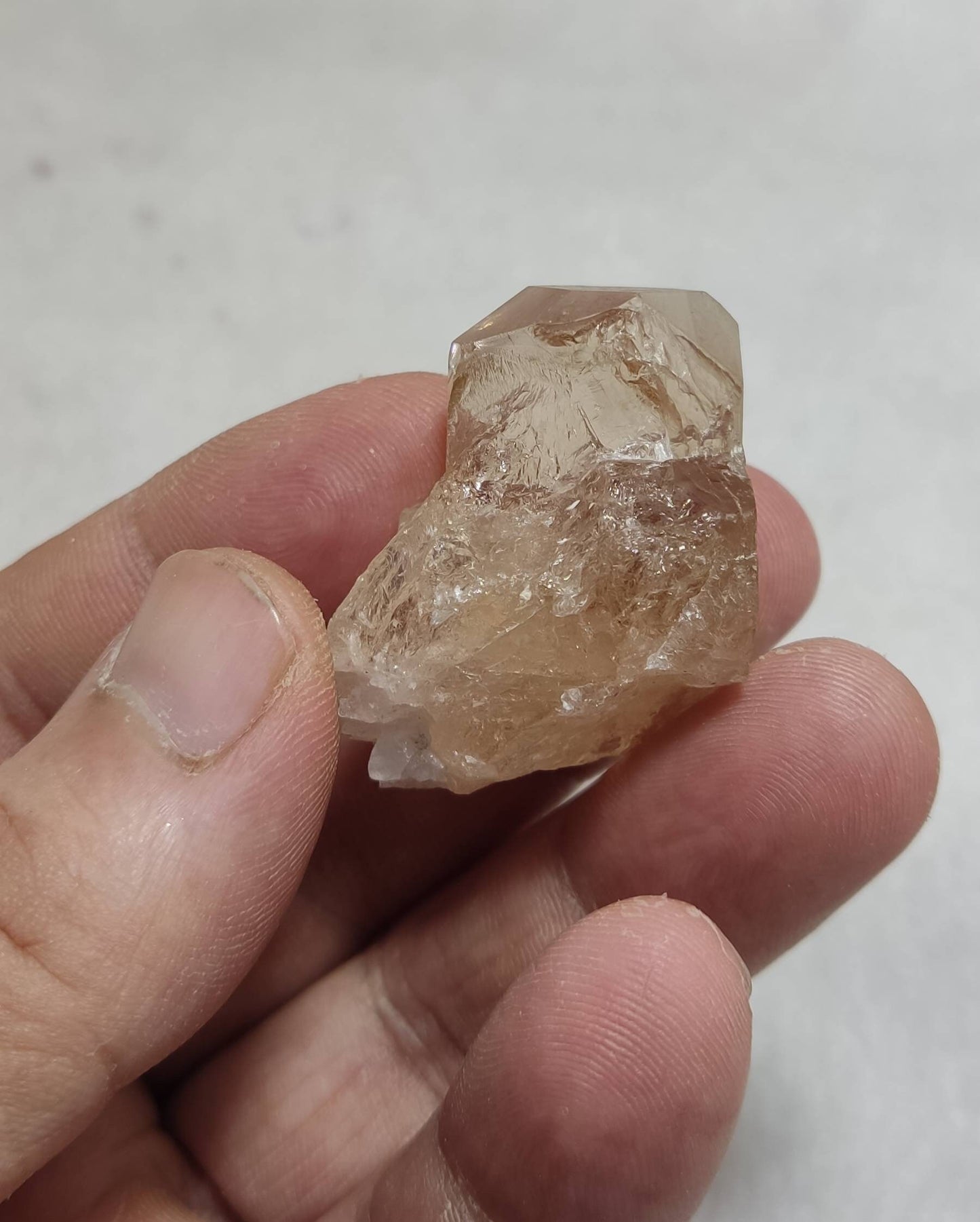 Peach color Topaz crystal 38 grams