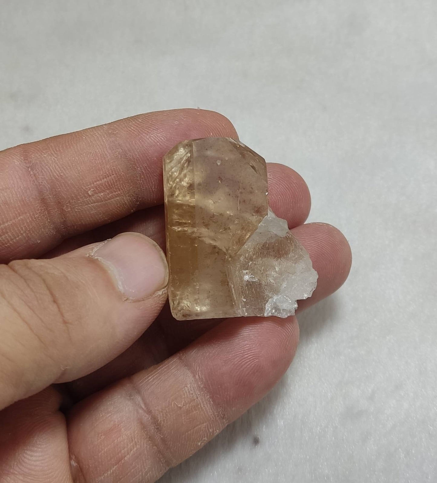 Peach color Topaz crystal 38 grams
