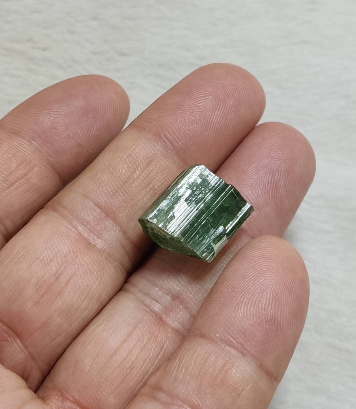 Green terminated Tourmaline crystal 30 carats