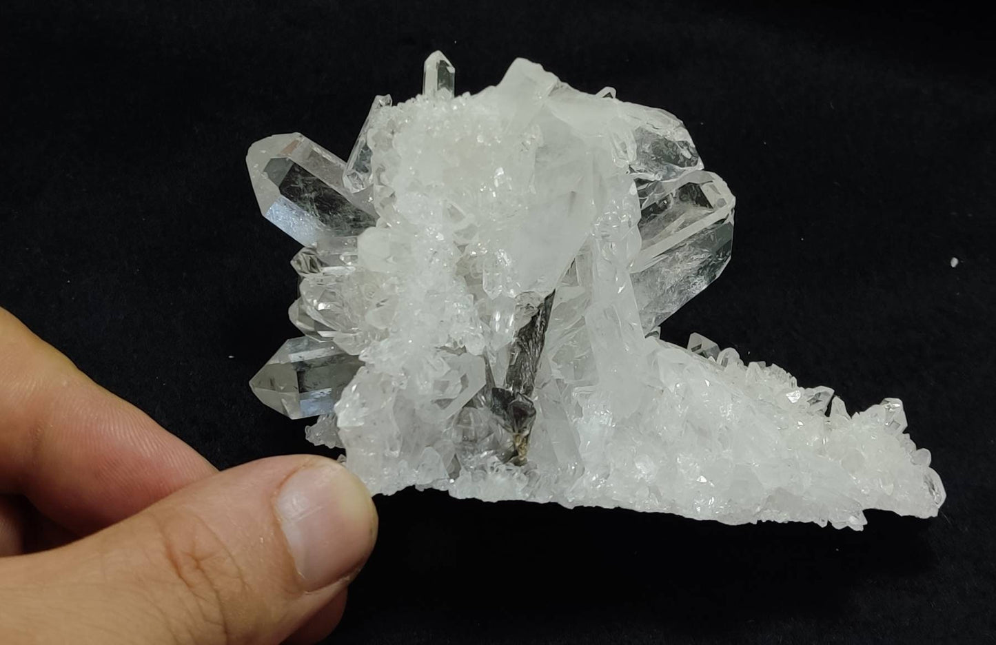 Single beautiful high lusterous Quartz Crystals with brookite on matrix 244 grams