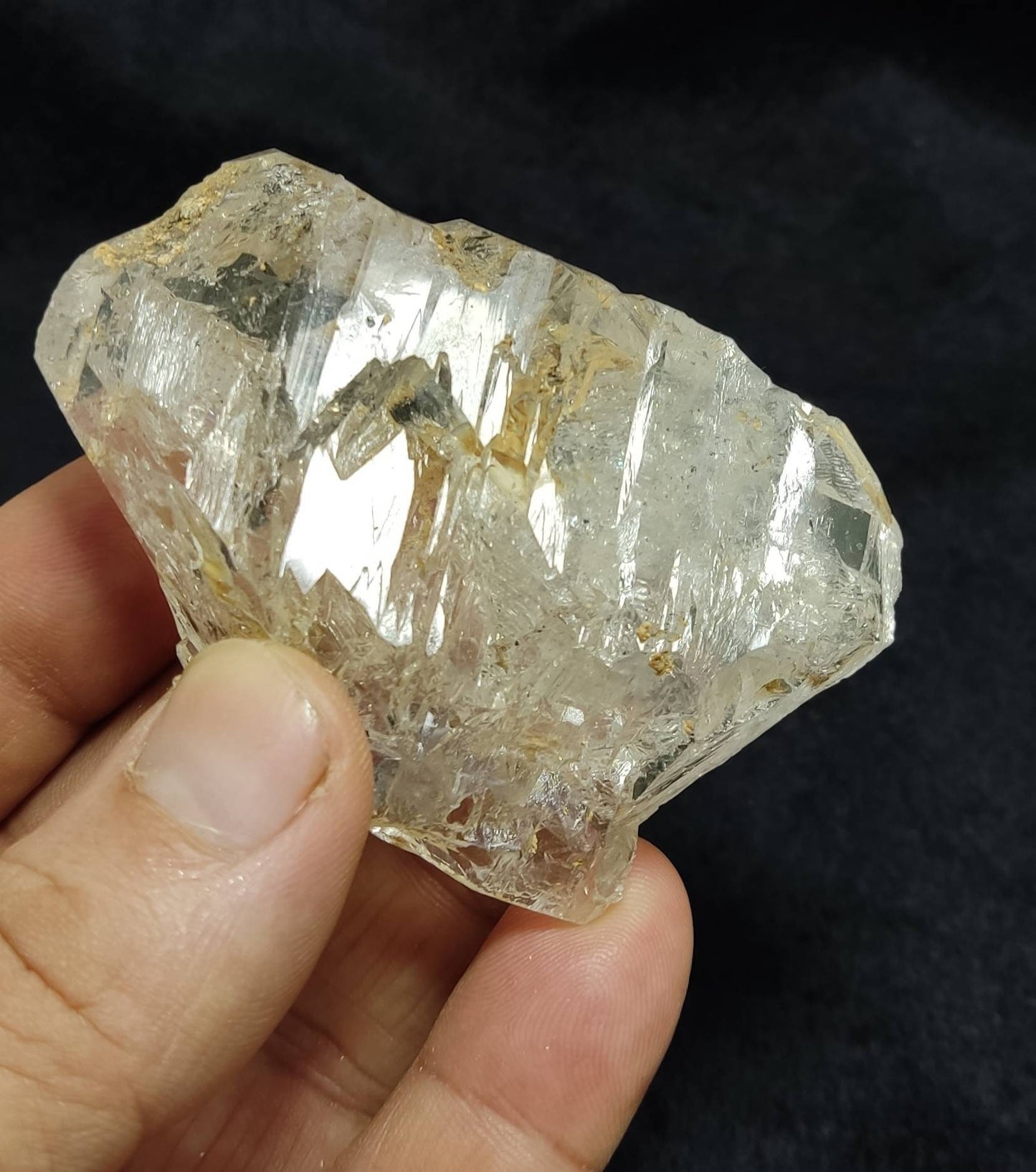 Beautiful double terminated Fenster Skeletal Quartz crystal with clay filling 94 grams