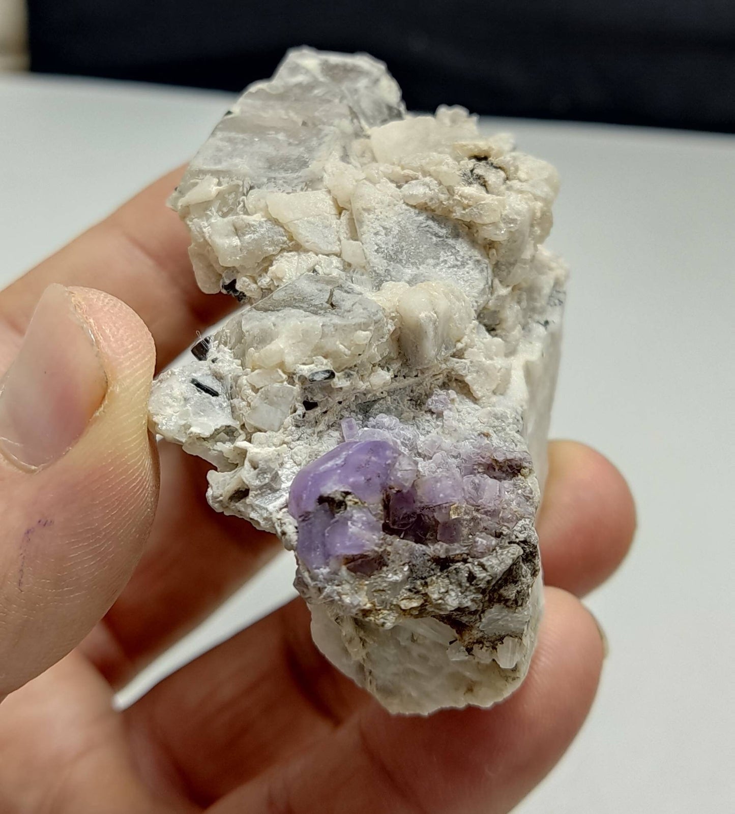 An amazing specimen of purple Apatite crystals on matrix 120 grams