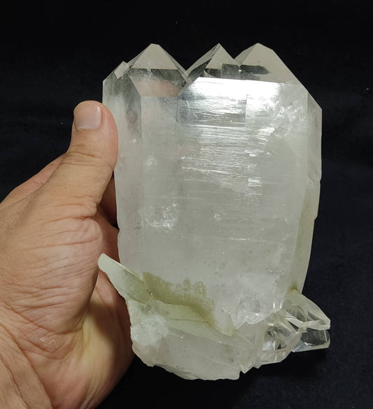 Natural terminated Quartz crystals cluster with chlorite inclusions 1460 grams