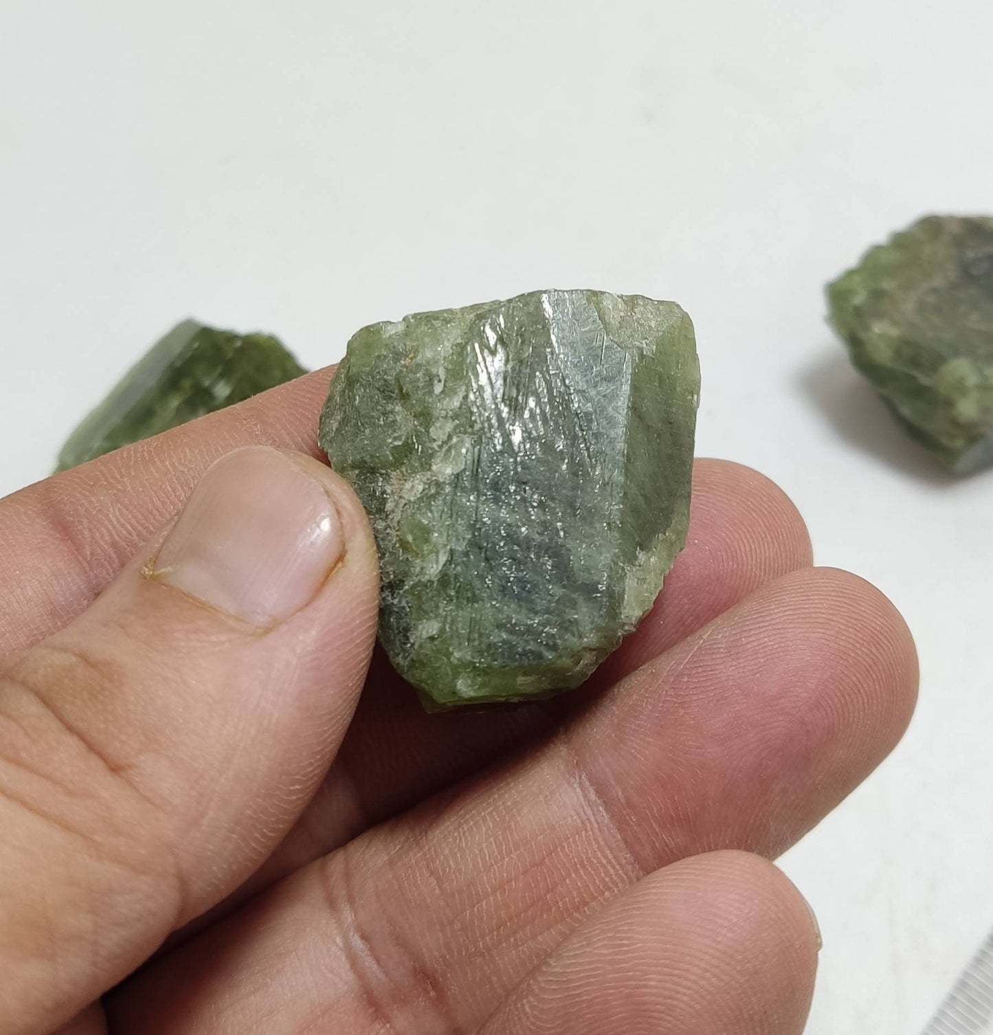 Green diopside crystals 178 grams