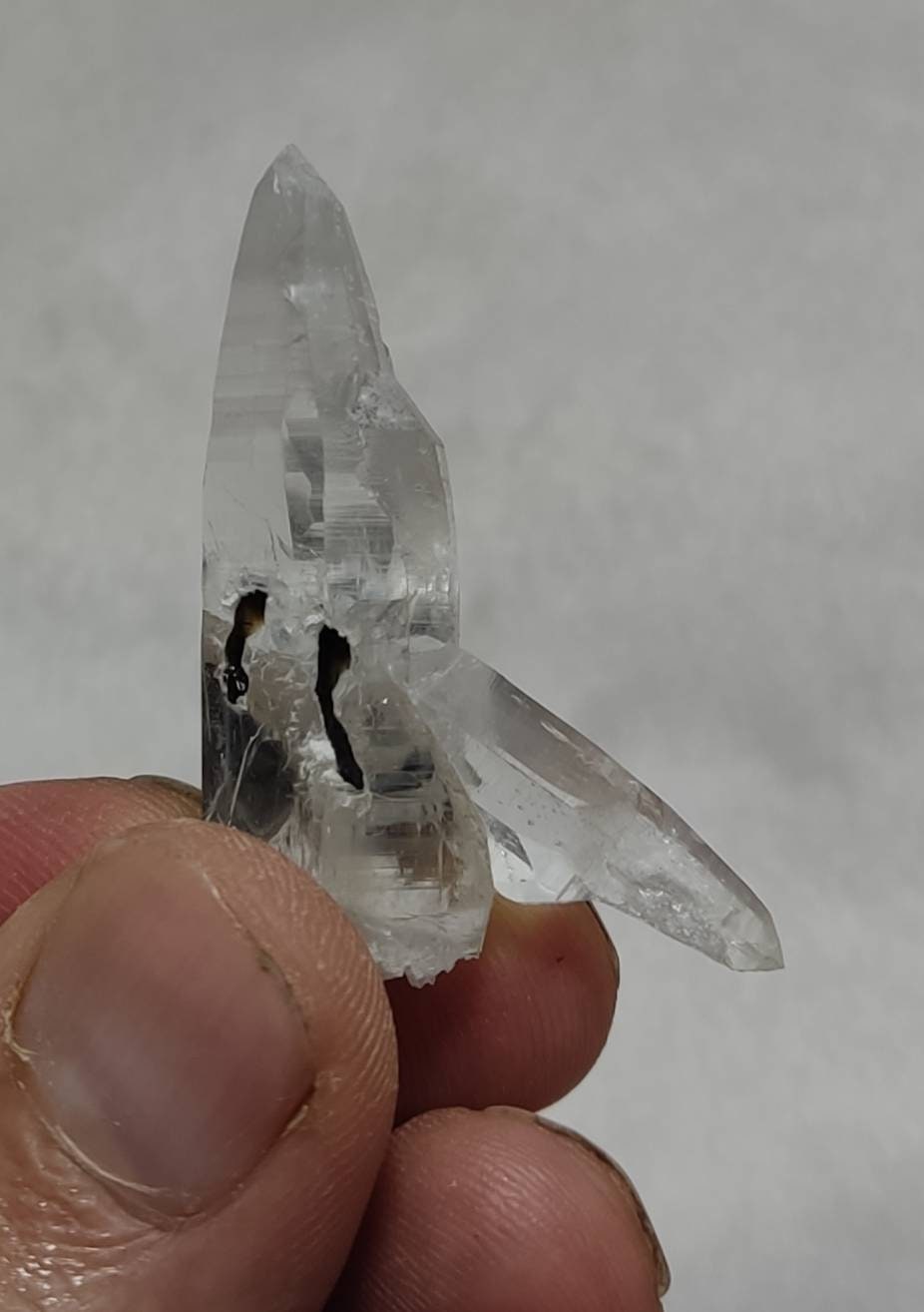 An Aesthetic Natural black Tourmaline crystal with terminated quartz crystals 22 grams