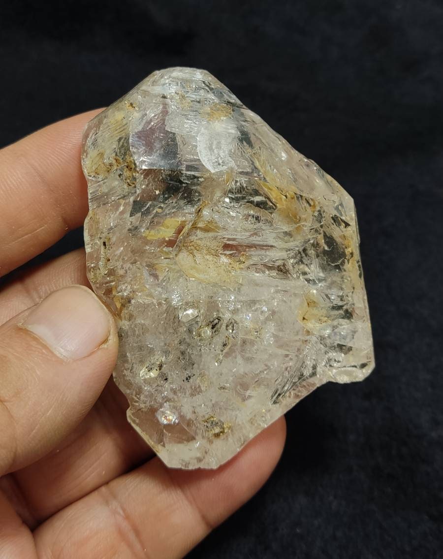 Beautiful double terminated Fenster Skeletal Quartz crystal with clay filling 94 grams