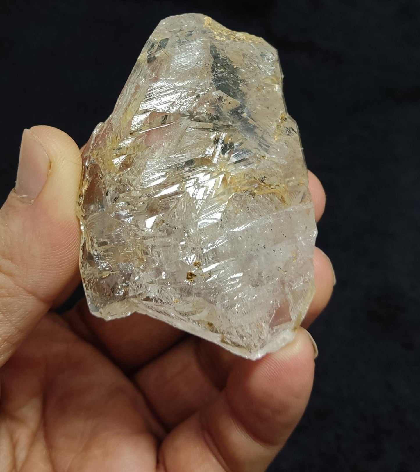 Beautiful double terminated Fenster Skeletal Quartz crystal with clay filling 94 grams