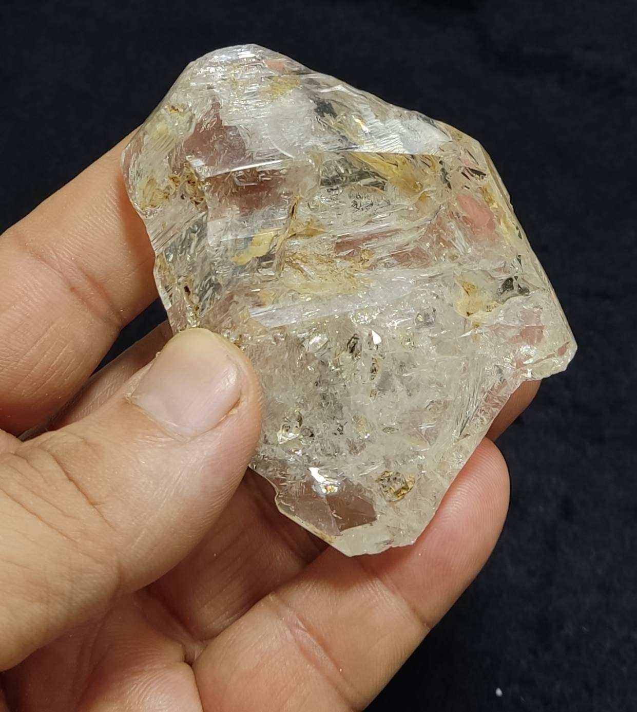 Beautiful double terminated Fenster Skeletal Quartz crystal with clay filling 94 grams