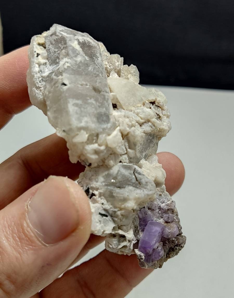 An amazing specimen of purple Apatite crystals on matrix 120 grams