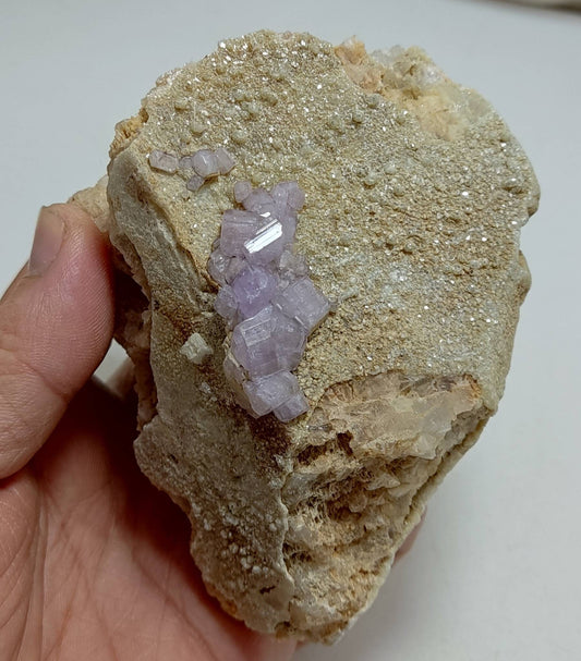 Purple Apatite crystals on matrix 486 grams