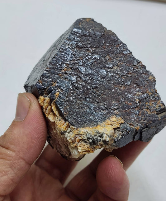 Hematite crystal with Bastnäsite Bastnasite attachments 670 grams