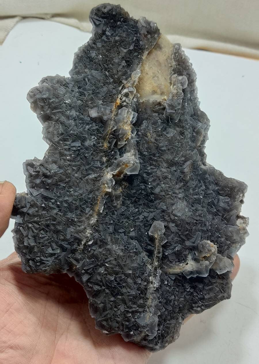 Cubic fluorite crystals cluster 666 grams