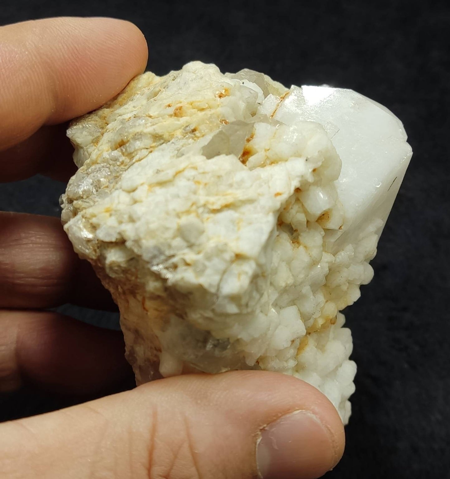 Feldspar crystal with albite and quartz on matrix 300 grams