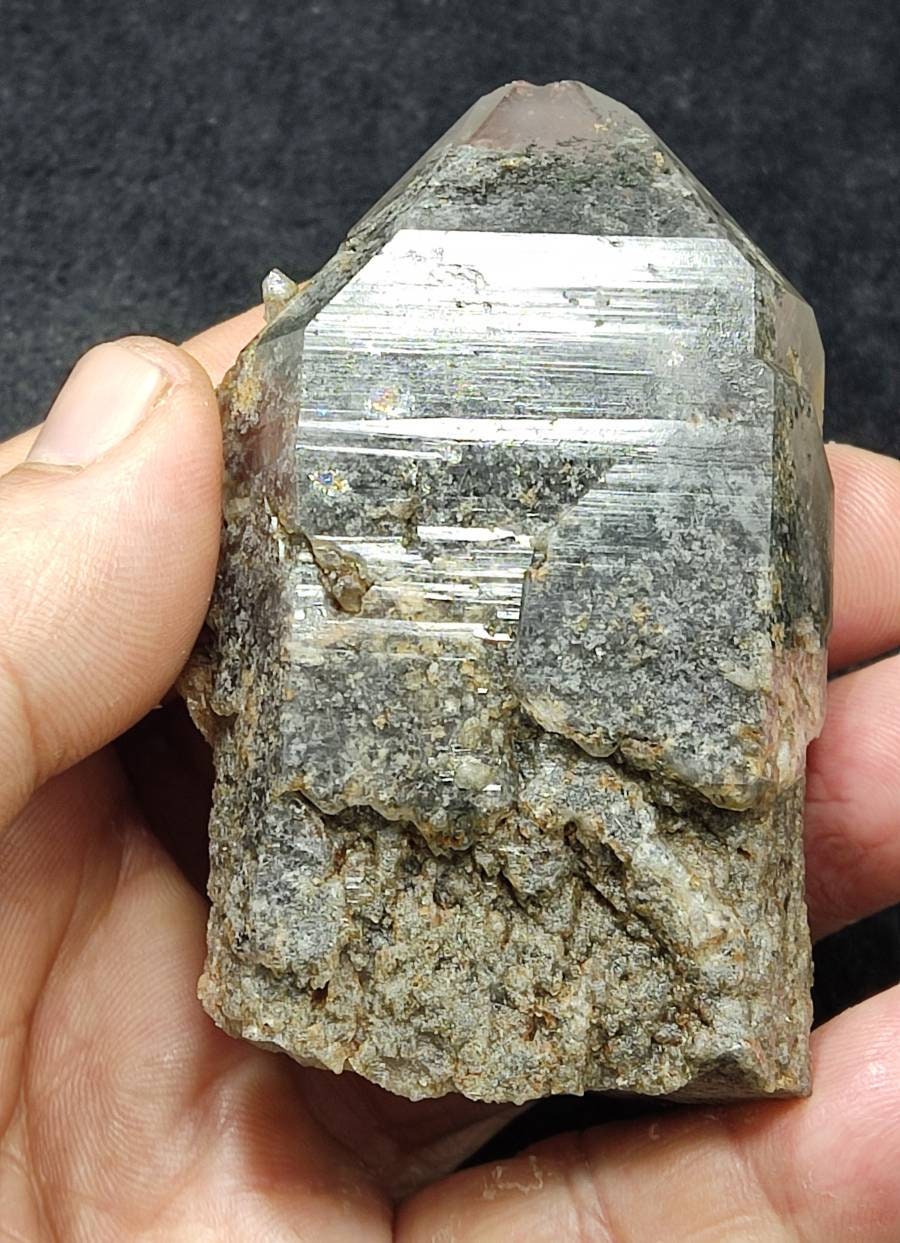 An amazing terminated chlorite lodolite quartz crystal 180 grams