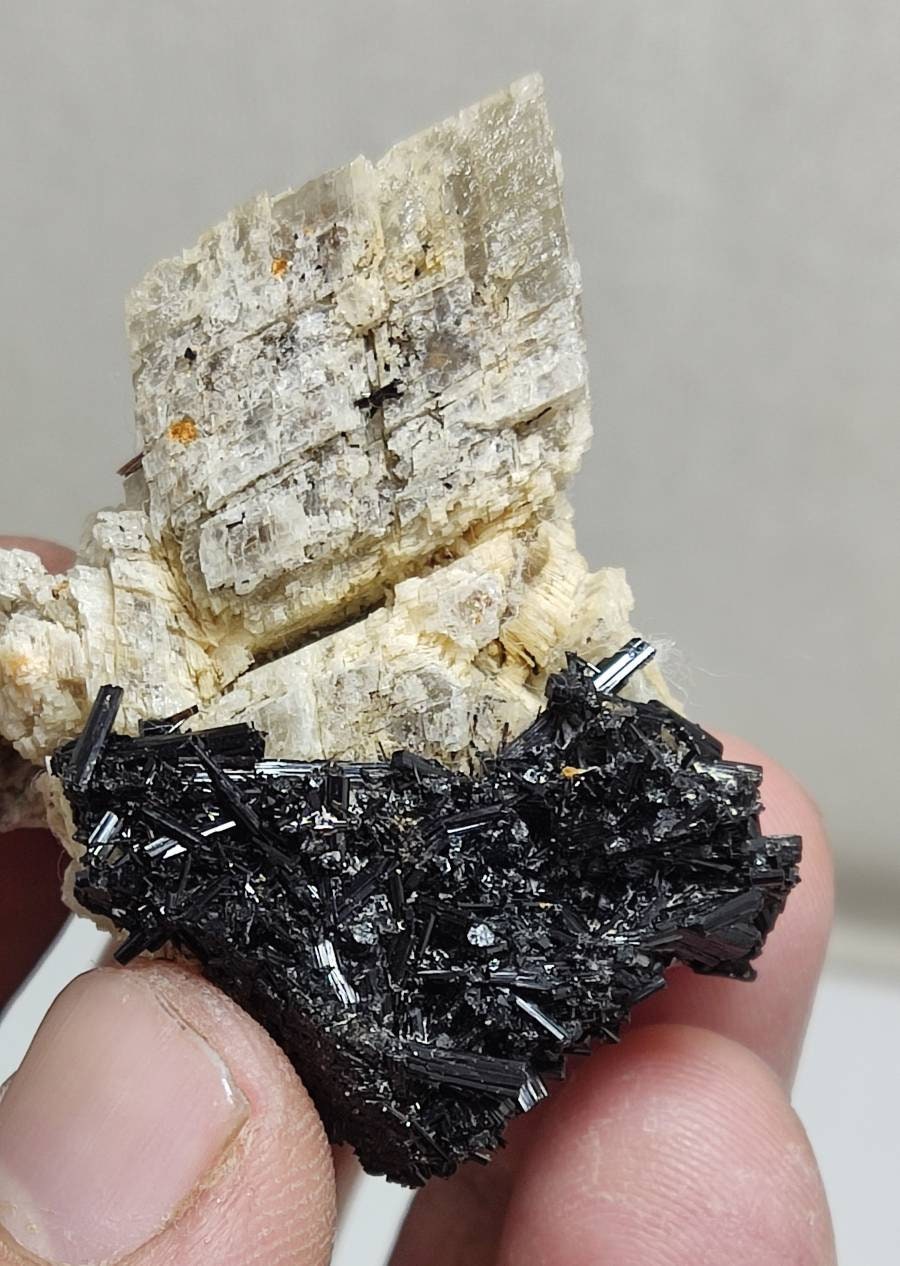 black tourmaline, siderite, and Rutile sagenite on matrix 46 grams