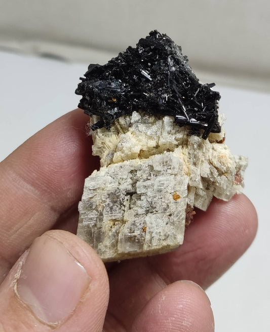 black tourmaline, siderite, and Rutile sagenite on matrix 46 grams