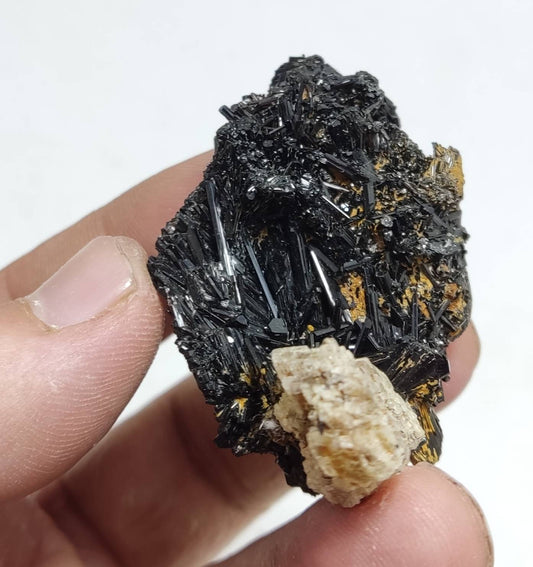 Black tourmaline crystals with siderite 51 grams