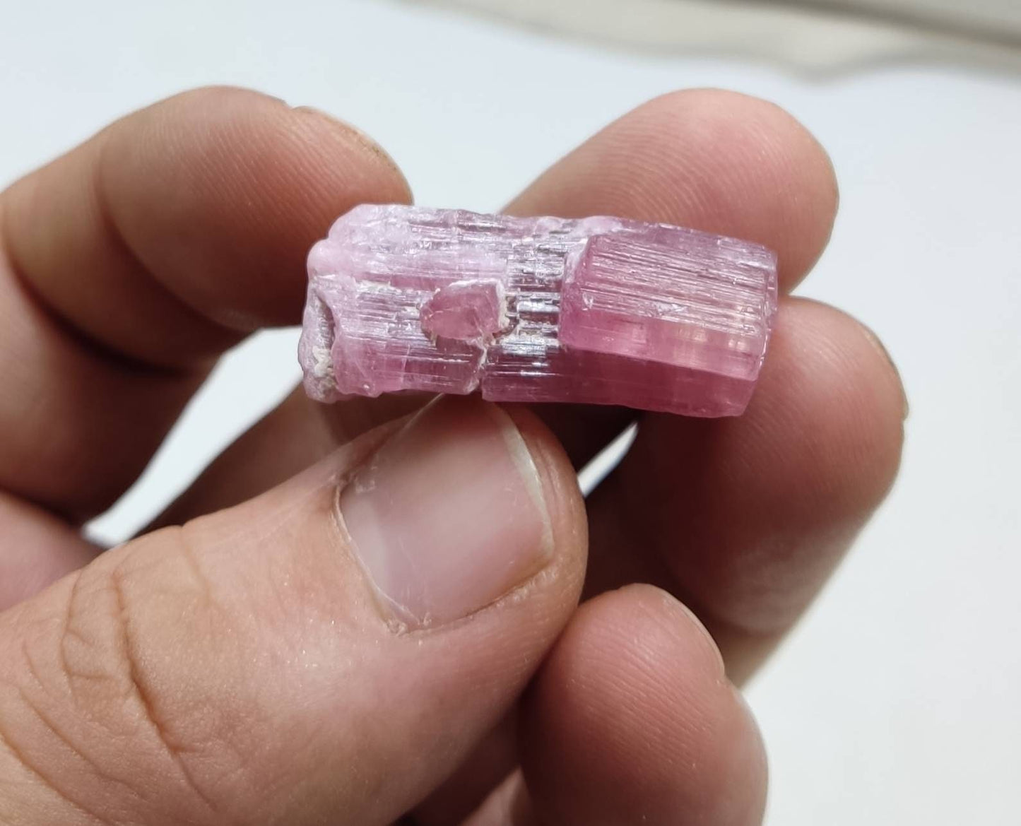 Single amazing pink Tourmaline crystal 50 carats