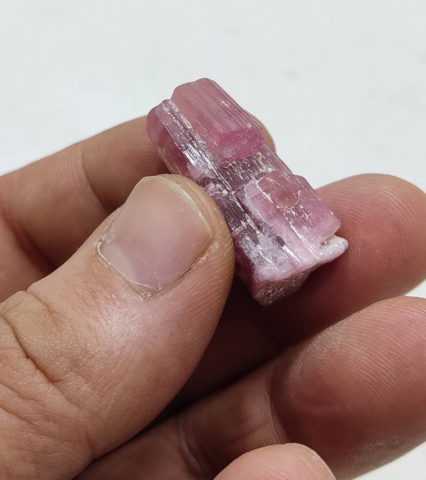 Single amazing pink Tourmaline crystal 50 carats