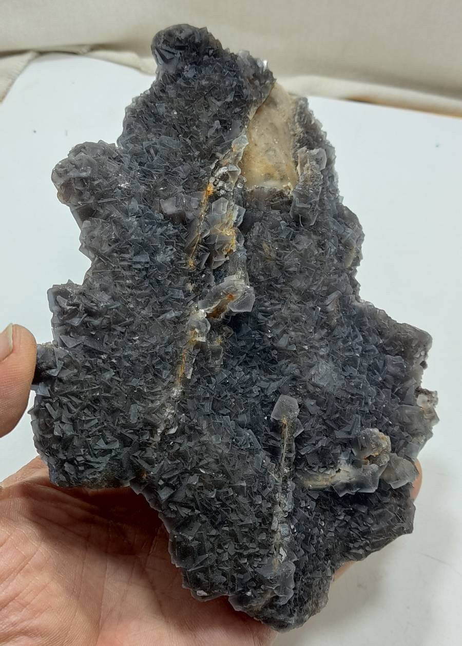 Cubic fluorite crystals cluster 666 grams