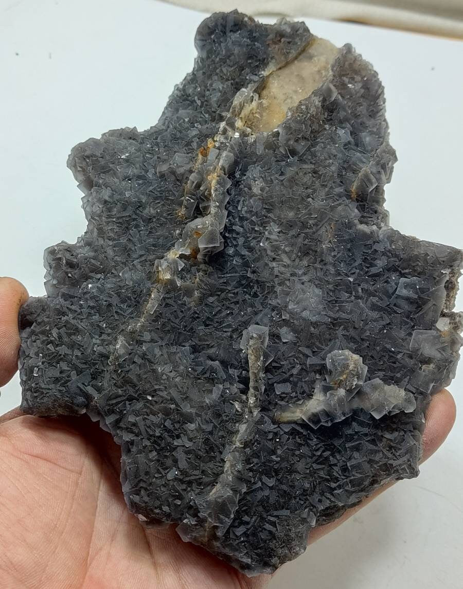 Cubic fluorite crystals cluster 666 grams