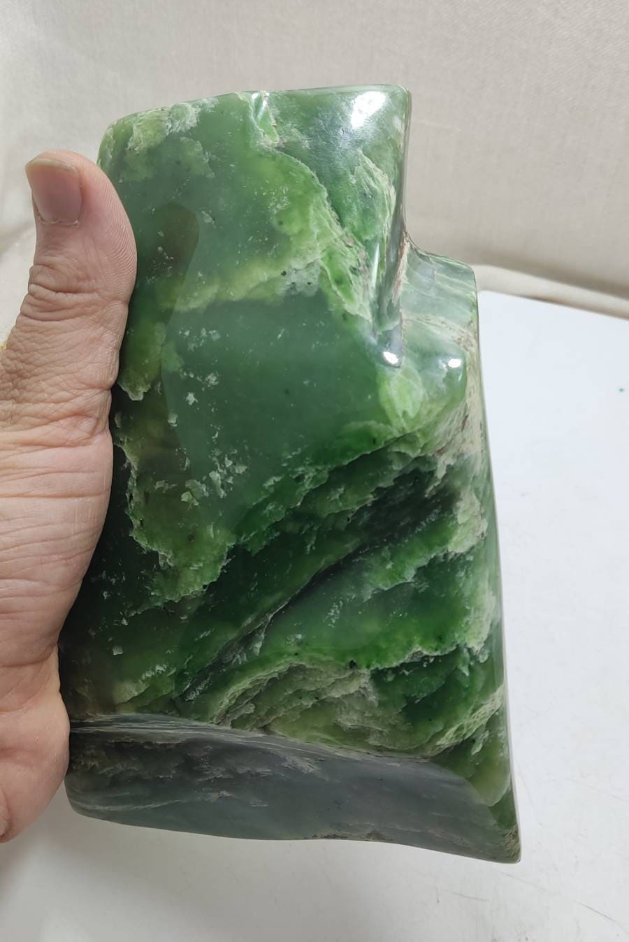 Polished Nephrite tumble freeform 1570 grams