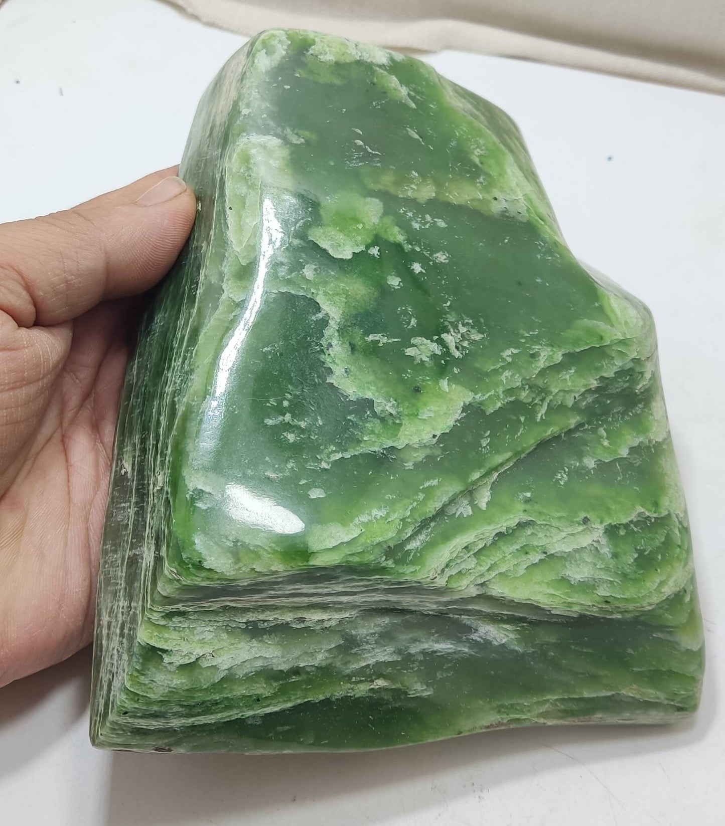 Polished Nephrite tumble freeform 1570 grams