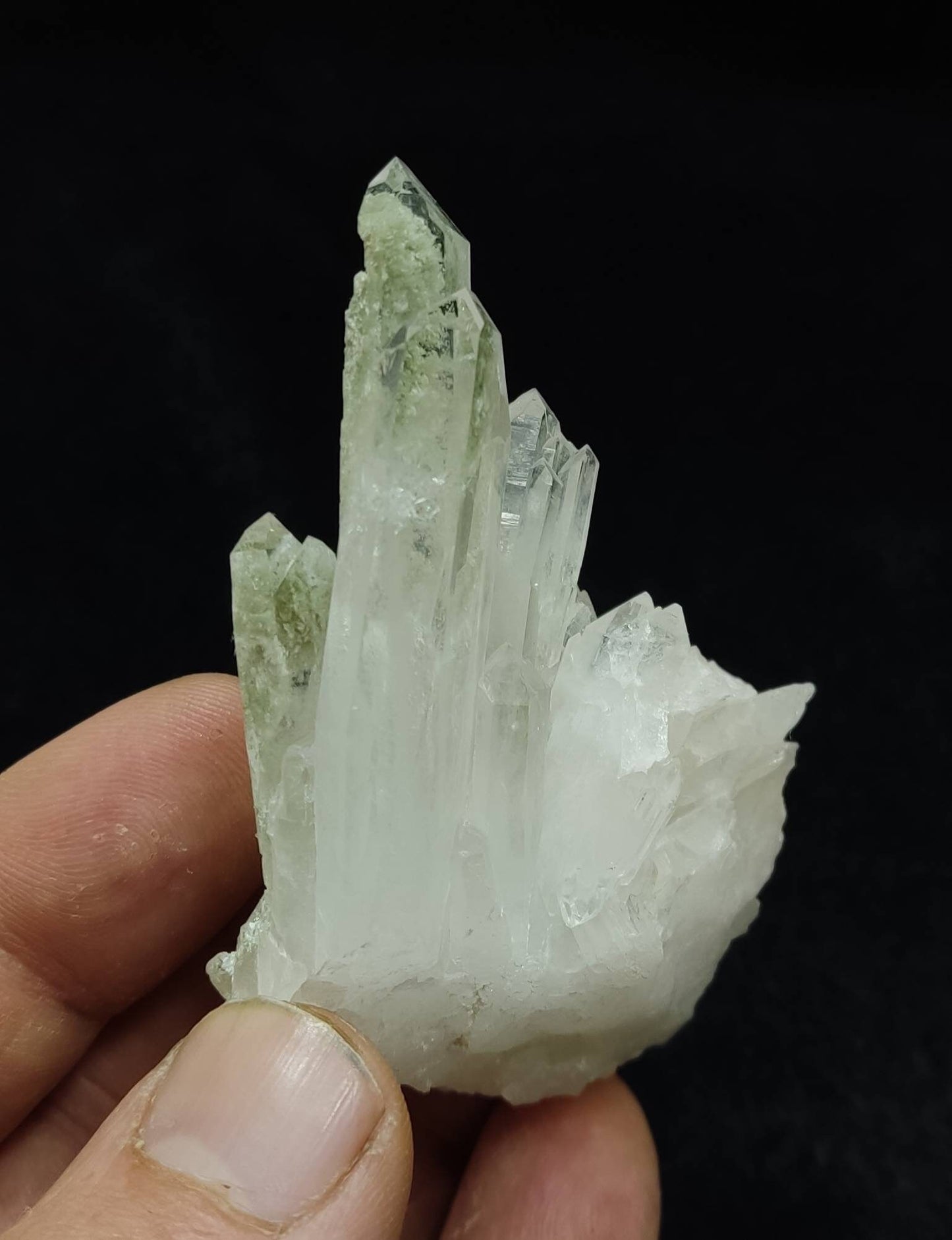 An Aesthetic Natural crystal specimen of of beautifully terminated Chlorite Quartz 70 grams