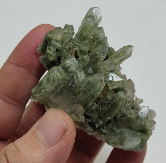 An Aesthetic Natural crystals cluster of beautifully terminated Chlorite Quartz 95 grams